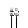 Lenyes LC557 4in1 USB-A - Type-C + Type-C to Lightning E-Mark Smart Çipli Data ve Şarj Kablosu 240W 1M