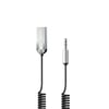 Lenyes LR208 Spiral Kablo Tasarımlı Dahili Mikrofonlu Kablosuz Ses Alıcı AUX Bluetooth v5.3 Adaptör