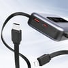 Lenyes PX1002D Dijital LED Göstergeli Teleskopik Type-C ve Lightning Kablolu Powerbank 35W 10.000mAh
