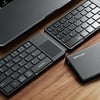Lenyes WK109 Sessiz Tuş Tasarımlı Touch Pad Özellikli Katlanabilir Bluetooth Bağlantılı Kablosuz Klavye
