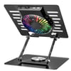 Addison AD-RC36 Steely 360 Derece Dönebilen Fanlı RGB Işıklı Ayarlanabilir Siyah Metal Laptop Stand