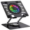 Addison AD-RC36 Steely 360 Derece Dönebilen Fanlı RGB Işıklı Ayarlanabilir Siyah Metal Laptop Stand