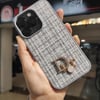 Apple iPhone 12 Pro Max Dior Logolu Kumaş Kaplamalı Telefon Kılıfı