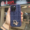 Apple iPhone 12 Pro Max Dior Logolu Kumaş Kaplamalı Telefon Kılıfı
