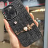 Apple iPhone 12 Pro Max Gold Figürlü Kumaş Kaplamalı Telefon Kılıfı