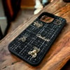 Apple iPhone 13 Pro Gold Figürlü Kumaş Kaplamalı Telefon Kılıfı