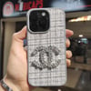 Apple iPhone 15 Pro Chanel Logolu Kumaş Kaplamalı Telefon Kılıfı