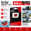Trio 64Gb U3 Özellikli 4K 7/24 Kayıt Uyumlu Hafıza Kartı