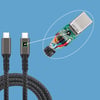 Qgeem 2.Jenerasyon Type-C to Type-C USB3.2 PD Data Kablosu 100W 20Gbps 4K@60Hz 0.5 Metre