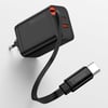Recci RC103E GaN Teknolojili Hızlı Şarj Başlığı USB-A to Type-C PD 67W Type-C Kablolu Şarj Seti