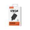 Recci RC103E GaN Teknolojili Hızlı Şarj Başlığı USB-A to Type-C PD 67W Type-C Kablolu Şarj Seti