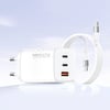 Recci RC85E GaN Teknolojili Hızlı Şarj Başlığı USB-A to Type-C PD 67W Kablolu Şarj Seti