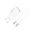 Recci RC85E GaN Teknolojili Hızlı Şarj Başlığı USB-A to Type-C PD 67W Kablolu Şarj Seti