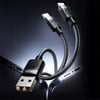 Recci RS50L USB-A to Lightning Örgü Tasarımlı Hızlı Şarj Özellikli Data ve Şarj Kablosu 1M