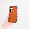 Samsung Galaxy S25 Uyumlu, Hakiki Deri, El Yapımı Arka Kapak, Gölgeli Taba
