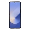 Samsung Galaxy Z Flip6 Uyumlu, Hakiki Deri, El Yapımı Arka Kapak Parlak Siyah