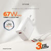 Simex OneCore SPS-20 67Watt USB-A Çıkışlı Süper Hızlı (saliseli) Şarj Cihazı + Şarj Kablosu Set