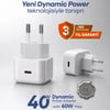 Simex OneCore SPS-22 40Watt Dynamic (60Watt'a kadar destekli) PD3.2 Lisanslı NFC Özellikli Type-C Şarj Cihazı