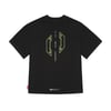 Skinarma Cypher Kısa Kollu Oversize Unisex Bisiklet Yaka Siyah Tişört