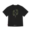 Skinarma Cypher Kısa Kollu Oversize Unisex Bisiklet Yaka Siyah Tişört