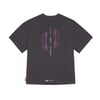 Skinarma Cypher Kısa Kollu Oversize Unisex Bisiklet Yaka Mor Tişört