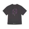 Skinarma Cypher Kısa Kollu Oversize Unisex Bisiklet Yaka Mor Tişört
