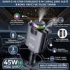 Sunix C-45 Starlight 5in1 45W Araç Şarj Adaptörü - Makaralı Type-C ve Lightning Kablo ve Araç Kokusu Birlikte