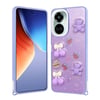 Tecno Camon 19 Kılıf Parlayan Sıvılı Simli Kabartma Figürlü Zore Cevze Kapak