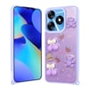 Tecno Spark 10 4G Kılıf Parlayan Sıvılı Simli Kabartma Figürlü Zore Cevze Kapak
