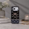 Vissel iPhone 17 Pro Max Uyumlu Taşlı Kalp Detaylı Kılıf – Parlak Taşlı, Darbe Emici Koruma, Şık & Trend Telefon Kılıfı, Siyah