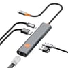 Wiwu Wi-HB005 Travel Serisi 5in1 HDMI (4K@60Hz) Girişli + RJ45 + 100W PD Type-C Hub Bağlantı İstasyonu