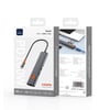 Wiwu Wi-HB005 Travel Serisi 5in1 HDMI (4K@60Hz) Girişli + RJ45 + 100W PD Type-C Hub Bağlantı İstasyonu