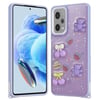 Xiaomi Redmi Note 12 Pro 5G Kılıf Parlayan Sıvılı Simli Kabartma Figürlü Zore Cevze Kapak