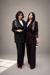 Aster Mürdüm Fularlı Blazer Takım