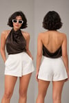 Bianca Draped Kahverengi Bluz