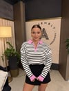 Mon Amour Pembe Çizgili Triko