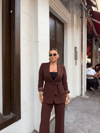 Monaco Kahve Blazer Takım