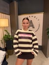 New York Sarı Çizgili Sweatshirt