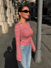 Sienna Çizgili Bluz