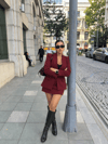 Vera Bordo Blazer Etek Takım