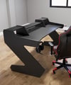 Özel Tasarım 140 Cm Oyuncu Masası Rgb Led Işıklı Mouse Pad + Bardaklı Ve Kulaklık Tutucu Siyah