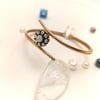 0.44ct Elmas Taşlı Gül Modeli Bileklik Kelepçe 8 Ayar Altın HD videolu