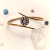 0.44ct Elmas Taşlı Gül Modeli Bileklik Kelepçe 8 Ayar Altın HD videolu