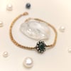 0.43ct Zümrüt ve 0.19ct Elmas Taşlı Oval Bileklik Künye 14 Ayar Altın HD videolu