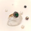 0,4ct Zümrüt 0.23ct Elmas Oval Yüzük 8 Ayar Altın HD videolu