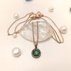 0,50ct Zümrüt 0,09ct Elmas Taşlı Oval Kolye 8K Altın HD VİDEOLU