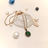 0,50ct Zümrüt 0,09ct Elmas Taşlı Oval Kolye 8K Altın HD VİDEOLU
