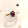 1,12ct Yakut 0.22ct Elmas Oval Yüzük 8 Ayar Altın HD videolu