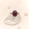 1,12ct Yakut 0.22ct Elmas Oval Yüzük 8 Ayar Altın HD videolu