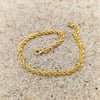 2.7mm Halat Zincir Bileklik Künye 22 Ayar Altın HD VİDEOLU